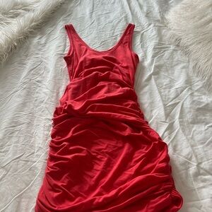 Red Sleeveless Scoop Neck Mini Dress